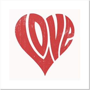 Retro Vintage Valentines Day Love Heart For Mens Womens Kids Posters and Art